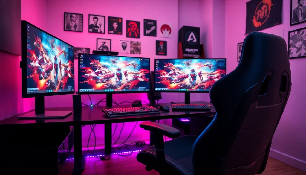 Experience exciting gameplay with immersive gaming setup showcasing 79king aesthetics and modern technology.