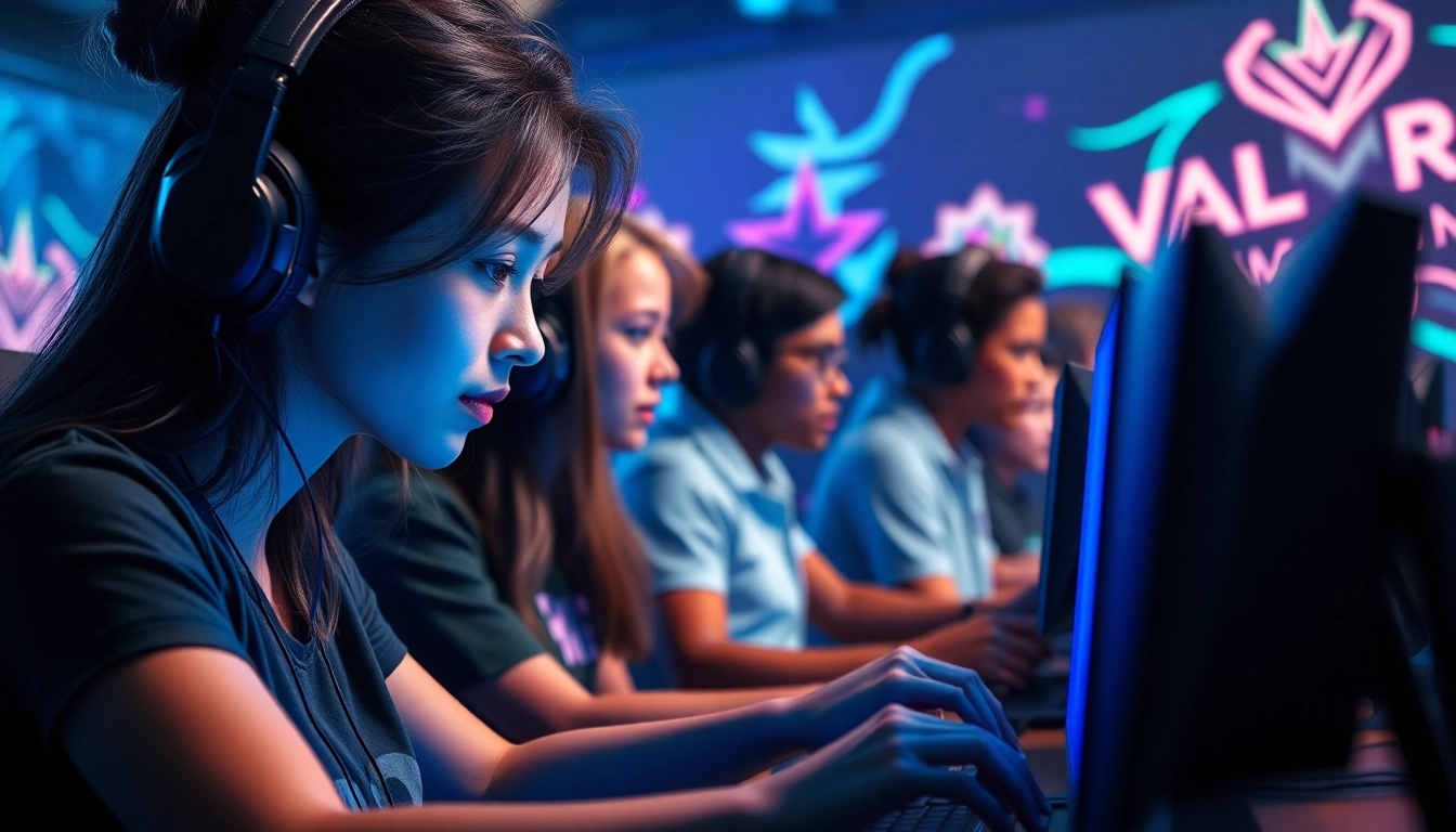 Engage in the action of VALORANT download with a gamer focused on gameplay in a vibrant setting.