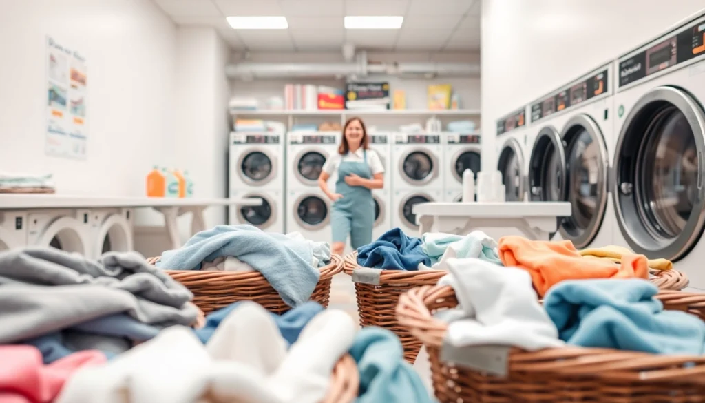 Experience a reliable laundry service near me with expertly arranged clean laundry items.