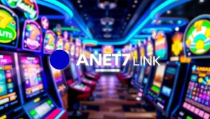 Menggambarkan logo PLANET77 LINK dengan desain platform hiburan digital yang menarik.