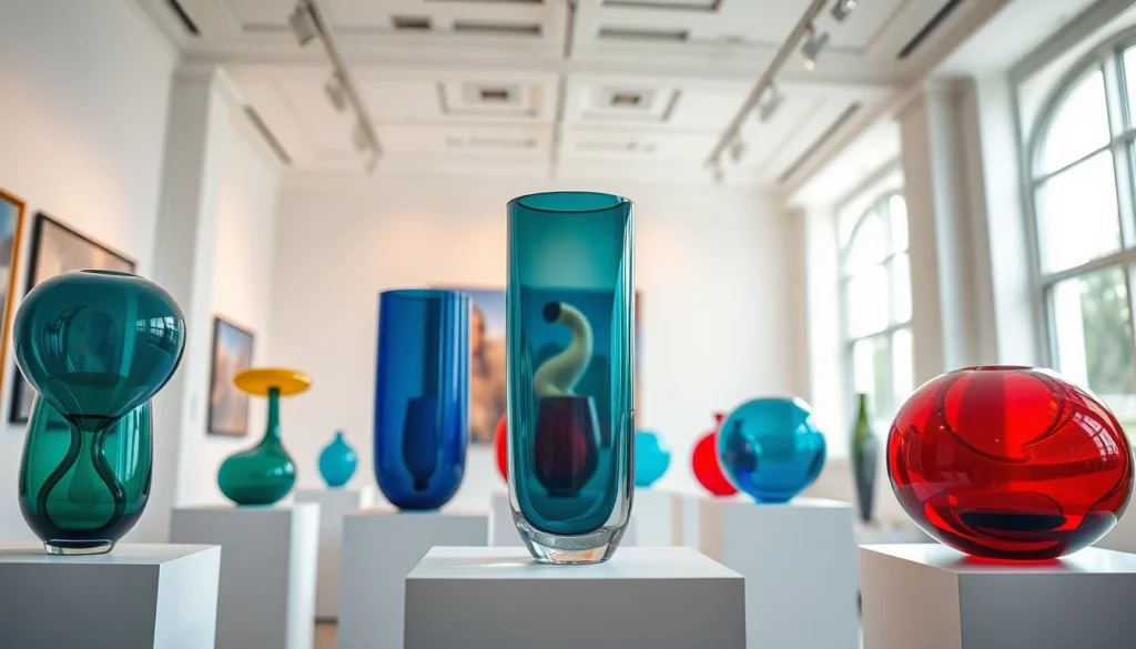Admire the unique glass art pieces at kostaboda-artgallery.fr, showcasing exquisite artistry in a modern gallery.
