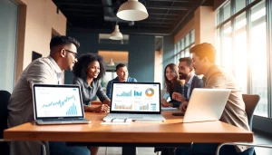 glownexis.com의 비즈니스 회의에서 협력의 순간을 강조하는 장면