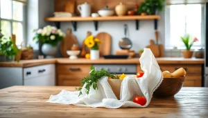 Kaasdoek in een professionele keuken setting met verse ingrediënten.