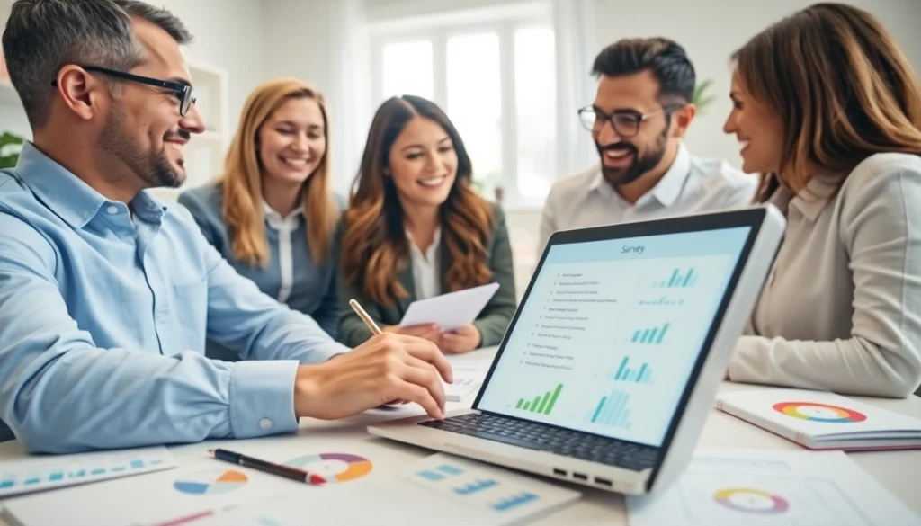 Engaged individuals on https://enqueteplein.nl completing surveys in a bright, home office.