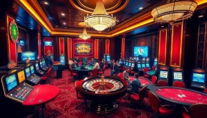 Gambling excitement in a luxurious casino with 주소모음 elements for strategic plays.