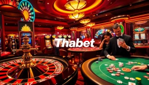Thrilling gameplay at Thabet Casino featuring vibrant slot machines and roulette beauty.
