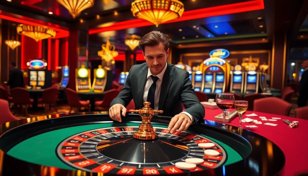Experience the thrill of w88 mới nhất at a luxurious casino with vibrant tables and engaging gameplay.