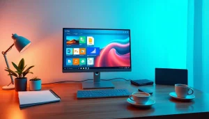 Professional workspace highlighting wps下载 with WPS Office applications on screen.