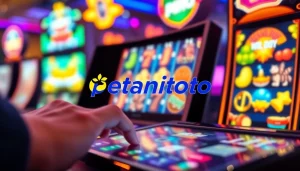 Pemain sedang menikmati permainan slot online di petanitoto dengan antusiasme tinggi.