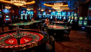 Experience the thrill of GG88 with vibrant casino visuals capturing high-stakes gaming action.