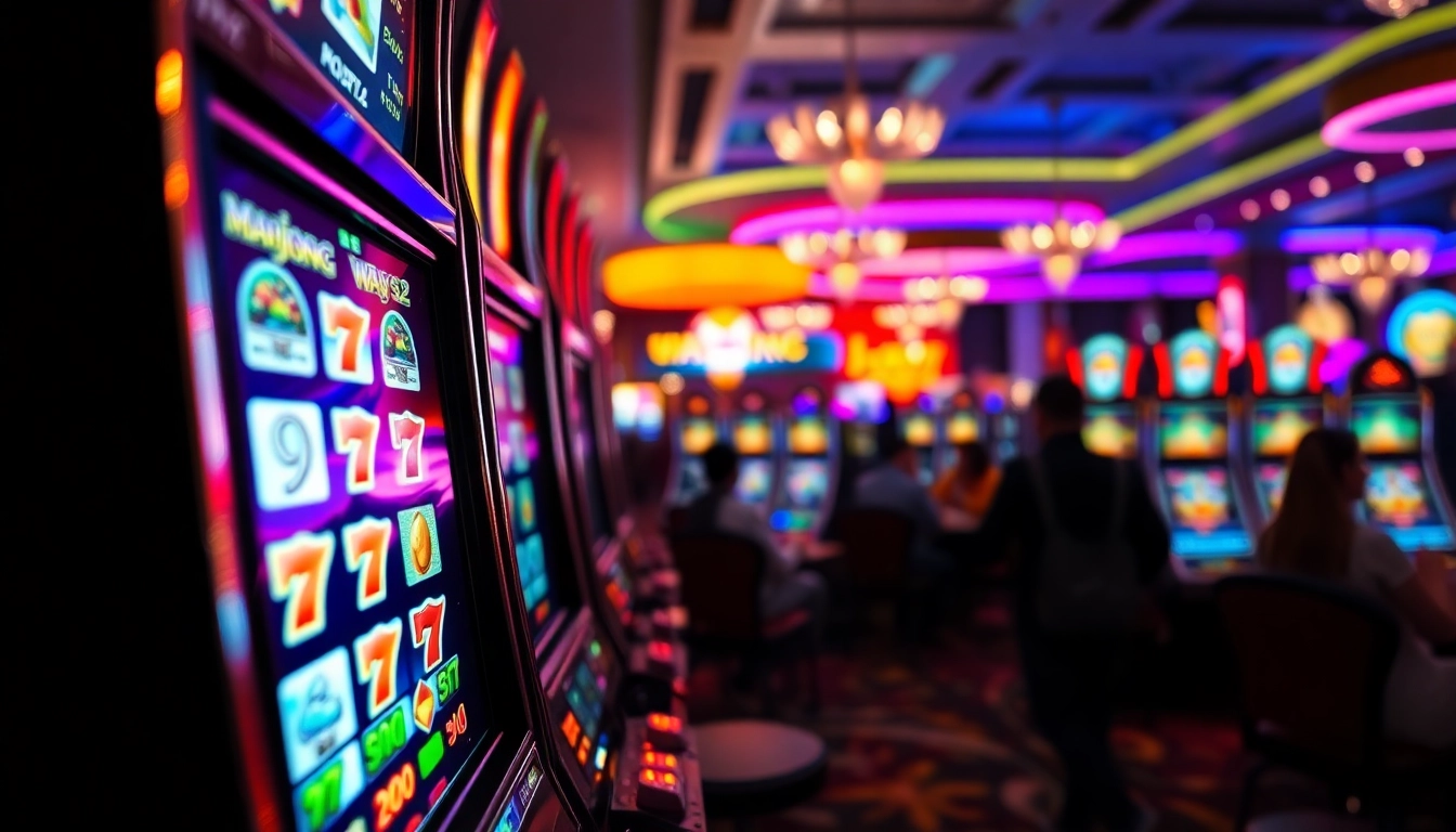 Menangkan permainan mahjong ways 2 slot dengan desain mesin yang mencolok dan berwarna cerah.