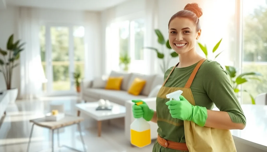 Showcasing a professional cleaning service transforming a bright living room with eco-friendly methods.