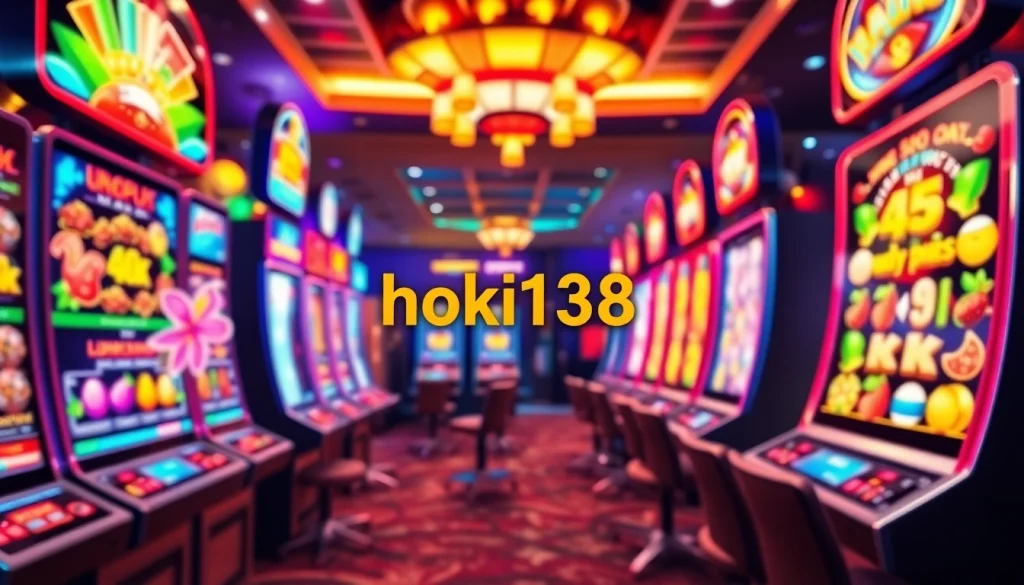 Experience the thrill of hoki138 with vibrant slot machines in a dynamic online gaming interface.