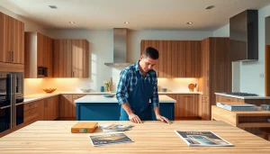 Transforming a kitchen through home renovation with modern design elements and skilled craftsmanship.