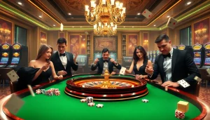 Experience the excitement of high-stakes gambling at 888b.com with elegant players and dynamic casino elements.