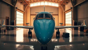 Book premium travel experiences through https://flymarquis.com with a stunning private jet displayed in a luxury hangar.