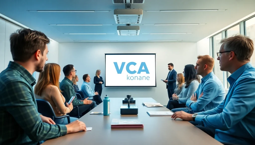 Engaged individuals in a VCA certification training environment focusing on vca kopen.