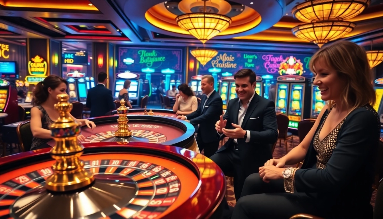 Betsson online casino capturing the excitement of players at luxurious casino tables.