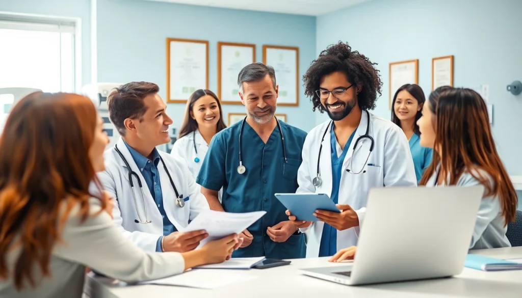 Engaging scene at https://www.medexdtc.com with medical professionals providing care in a welcoming office.