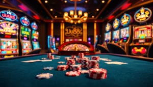 Casinos showcasing thrilling poker games and slot machines with UU88 branding.