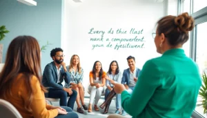 Empowerment coaching session promoting collaborative discussion among diverse individuals.