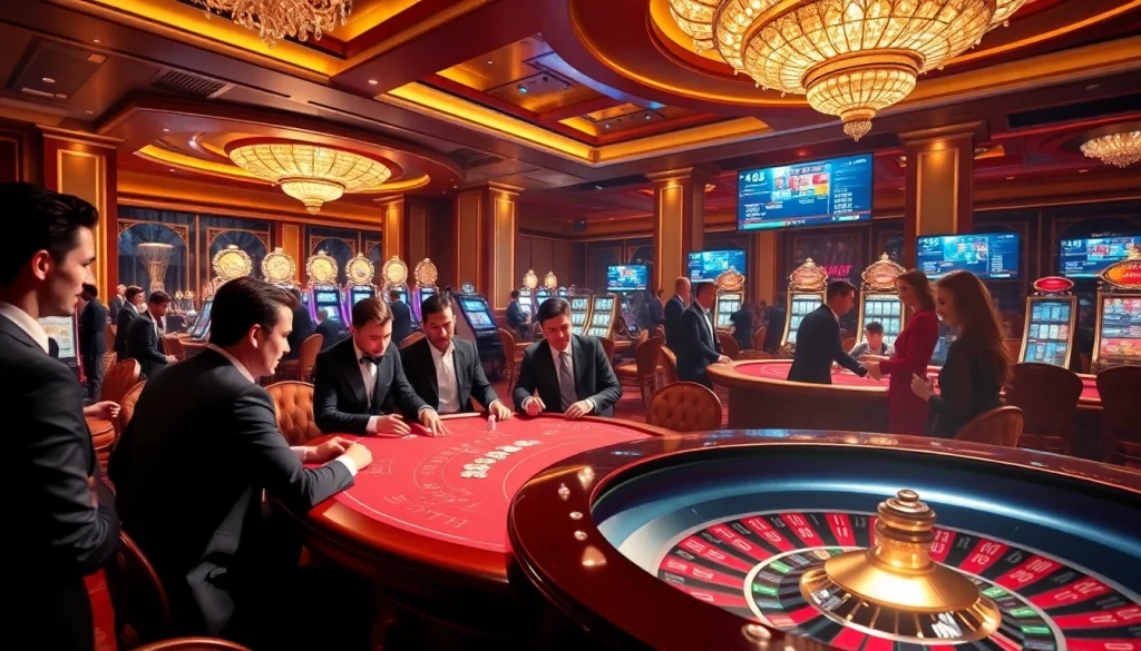 Exciting live gaming experience at 5GBET with vibrant casino atmosphere and players having fun.