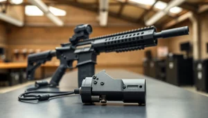 Showcasing super safety ar15 kit on table highlighting craftsmanship and modern safety design.