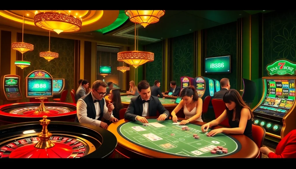 Experience the excitement of ib88 gaming as players engage with vibrant tables and slots.