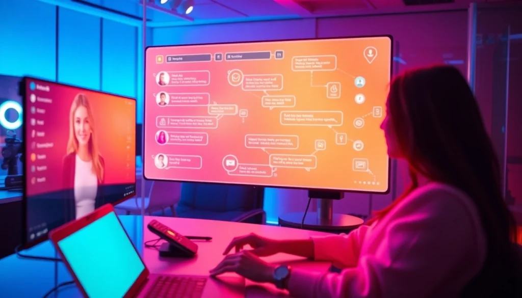 Engaging 'sex ai' chatbot interface in a modern digital environment, promoting innovation and intimacy.