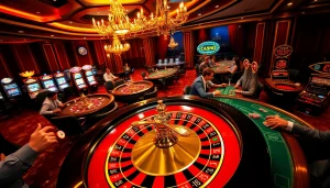 Experience the thrill of gambling at https://topclub.space/ with engaging players at a roulette table in a luxurious casino.