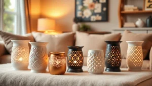 Discover beautifully designed wax warmers from https://www.scentswarmers.com in a cozy living room setting.
