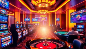 Experience Vua99's exciting online gaming scene with vibrant casino visuals and engaging gameplay.