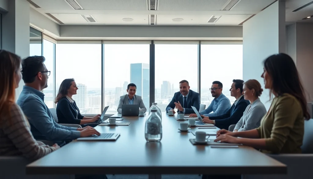 Engaging business meeting showcasing collaboration and innovative ideas in a professional setting.