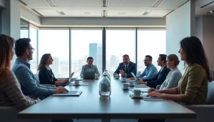 Engaging business meeting showcasing collaboration and innovative ideas in a professional setting.