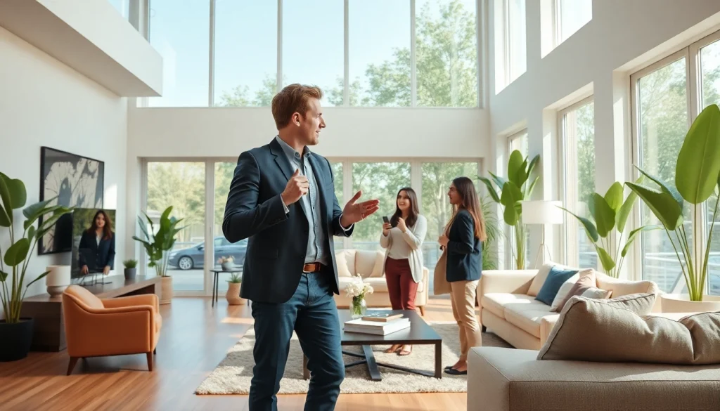 Showcasing Real Estate with a modern interior design and bright lighting for inviting atmosphere.