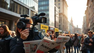 Захоплююча сцена з https://sumytoday.in.ua, яка відображає журналістську діяльність у місті Суми.