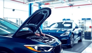 Experience top-quality car service near me with skilled technicians in a modern, well-lit garage.