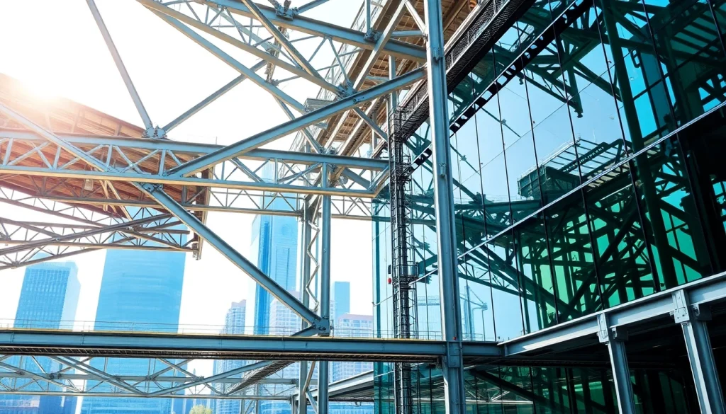 Engaging steel structure design showcasing modern architectural innovations and structural integrity.