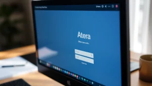 Access the Atera login page on a computer screen, illustrating secure sign-in practices.