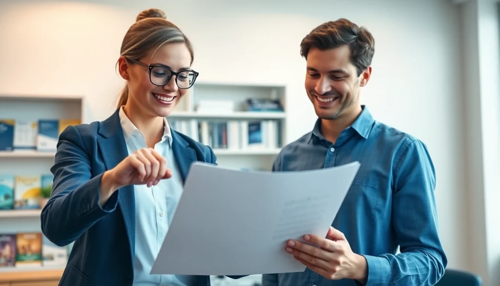 Engaging interaction showcasing Insurance Claims Help with a consultant guiding a client.