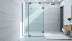 Stylish shower doors uk in a modern bathroom with a soothing ambiance.