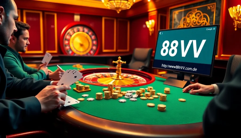 Experience thrilling online gambling at https://88vv.com.de/ with vibrant casino tables and exciting game action.