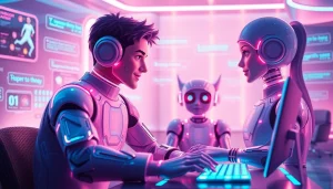 Immersive NSFW AI platform showcasing interactive characters and vibrant UI.