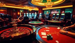 Experience the thrill of Haywin's casino games with vibrant slot machines and engaging player interactions.