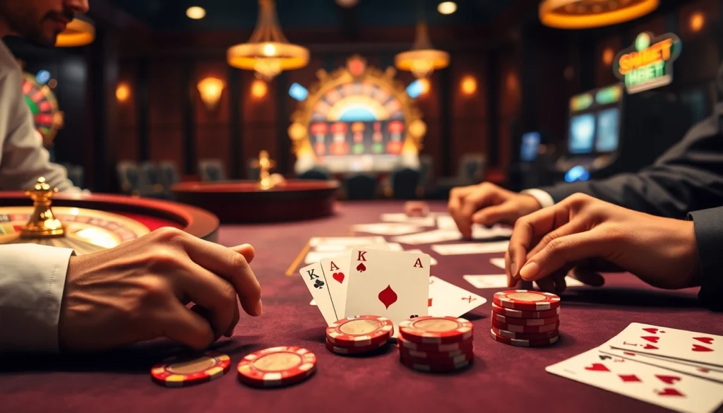 Sparking excitement at SHBET casino with vibrant poker chips during a thrilling game.