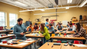Students learning practical skills at a Trade School In Tennessee classroom.