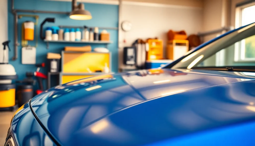 Experience the best car detailing Chattanooga TN with expert services highlighted in a vibrant garage setting.