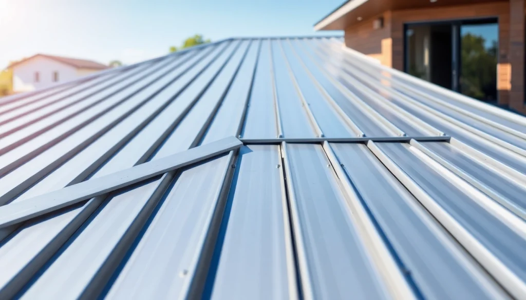Installing a standing seam metal roof showcases durability and modern aesthetics.