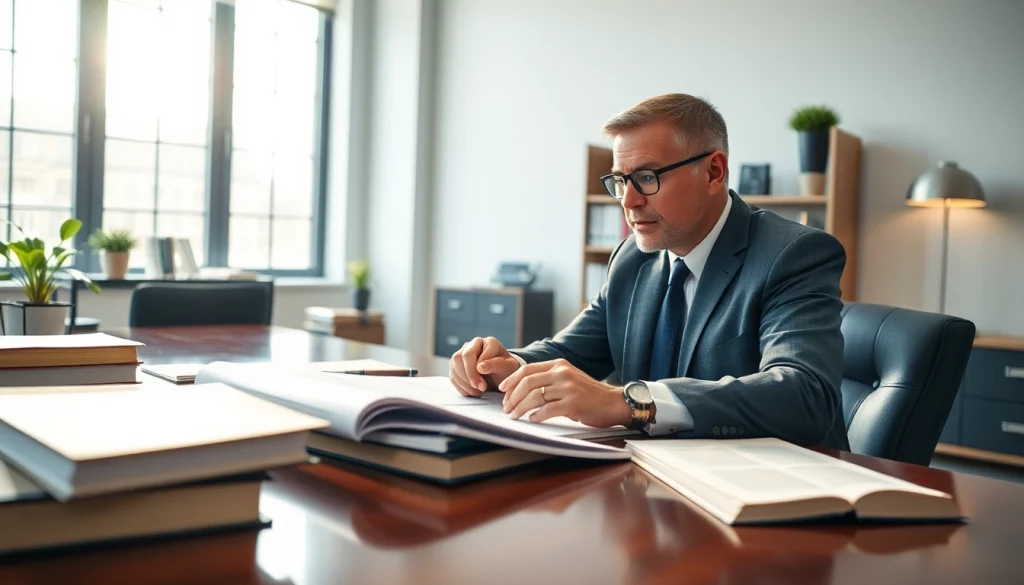 Engaging consultation with an eminent domain lawyer in a bright office setting.