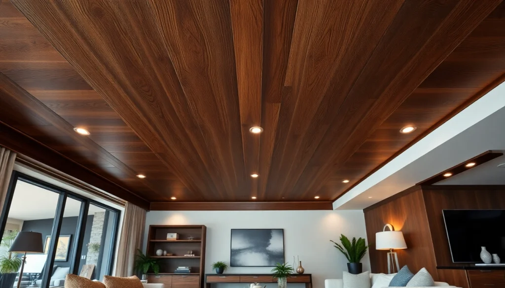 Enhance your space with stunning wood panels for ceilings in a modern interior.